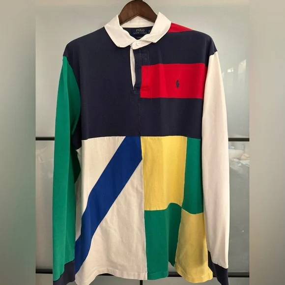 Polo Ralph Lauren Colorblock Long Sleeve Rugby Shirt - Picture 1 of 2